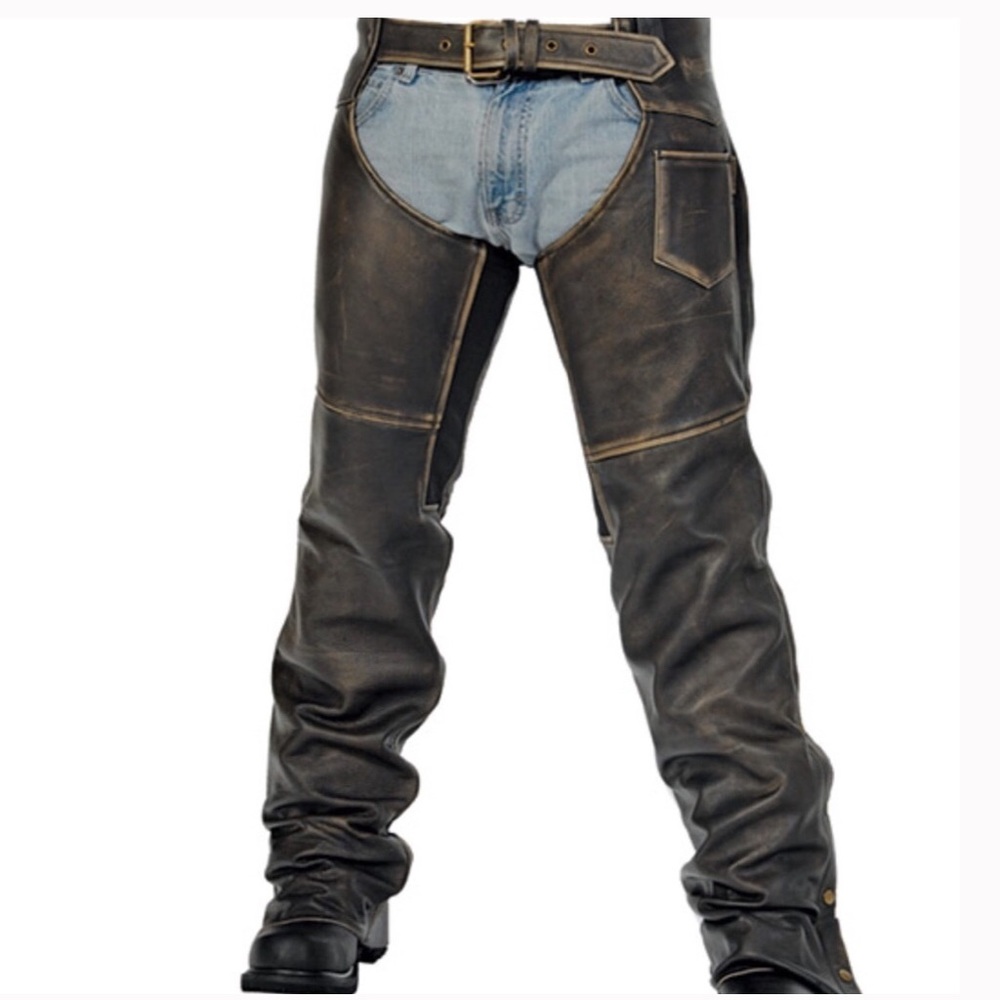 Milwaukee Crazy Horse Distressed Leather Chaps